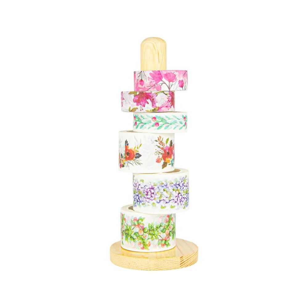 Floral Crafting Tape 6-Pack with Wooden Spool Holder